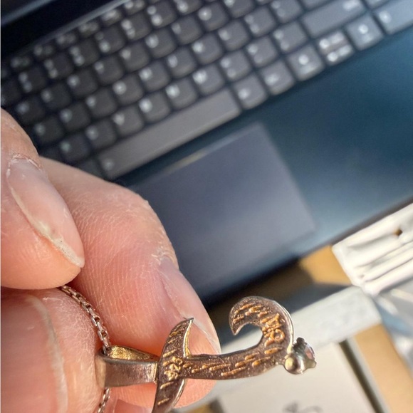 Silver Necklace with letter J Pendant - Picture 4 of 4